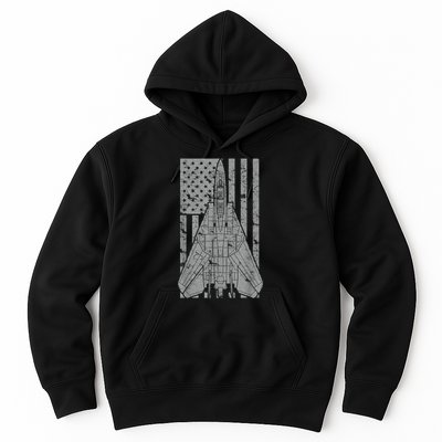 F14 Tomcat Jet Fighter Vintage American Flag Hoodie