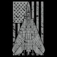 F14 Tomcat Jet Fighter Vintage American Flag Long Sleeve Shirt