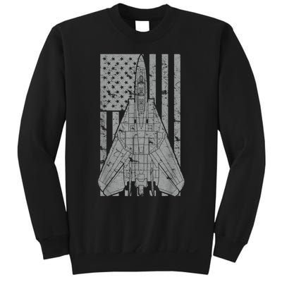 F14 Tomcat Jet Fighter Vintage American Flag Sweatshirt