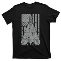 F14 Tomcat Jet Fighter Vintage American Flag T-Shirt