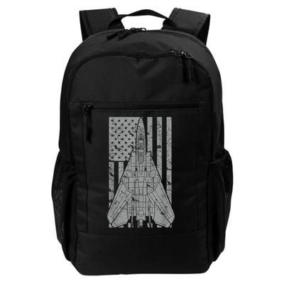 F14 Tomcat Jet Fighter Vintage American Flag Backpack