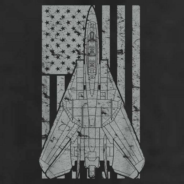 F14 Tomcat Jet Fighter Vintage American Flag Beanie