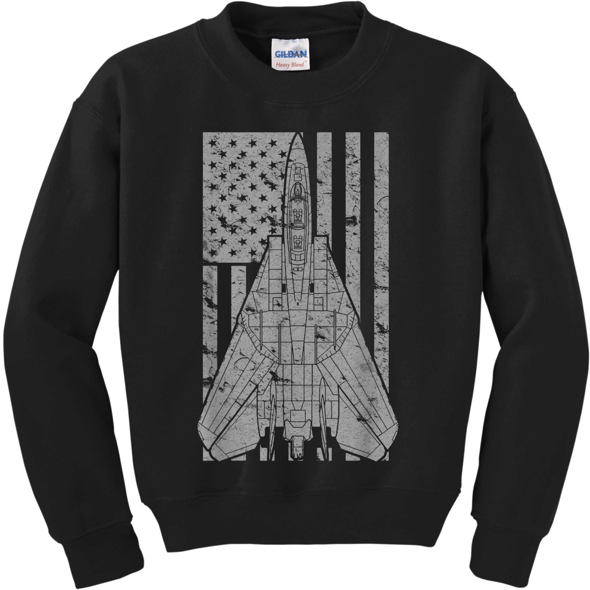 F14 Tomcat Jet Fighter Vintage American Flag Kids Sweatshirt