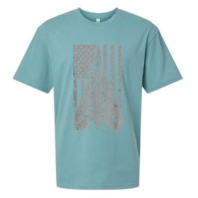 F14 Tomcat Jet Fighter Vintage American Flag Sueded Cloud Jersey T-Shirt