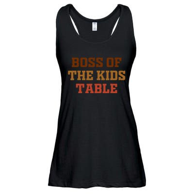 Funny Thanksgiving Kids Or Adult Boss Of The Kids Table Ladies Essential Flowy Tank