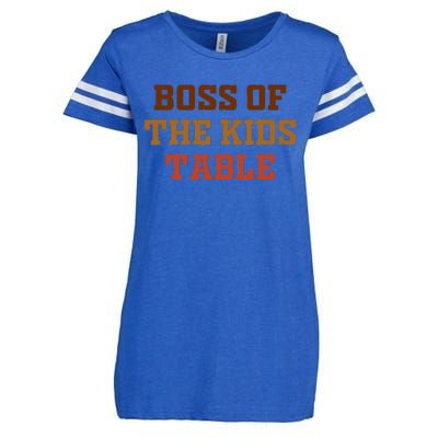 Funny Thanksgiving Kids Or Adult Boss Of The Kids Table Enza Ladies Jersey Football T-Shirt