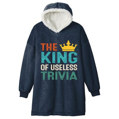 Funny The King Of Useless Trivia Day Retro Vintage Gift Hooded Wearable Blanket