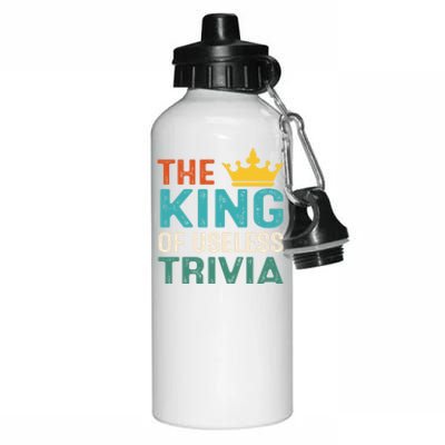 Funny The King Of Useless Trivia Day Retro Vintage Gift Aluminum Water Bottle