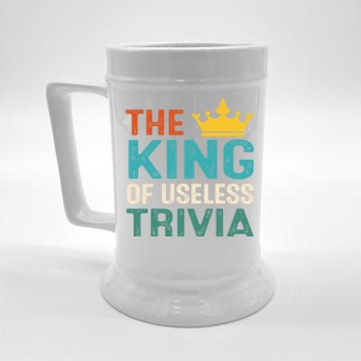 Funny The King Of Useless Trivia Day Retro Vintage Gift Beer Stein