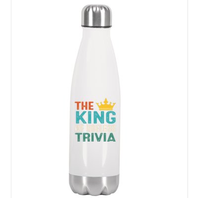 Funny The King Of Useless Trivia Day Retro Vintage Gift Stainless Steel Insulated Water Bottle