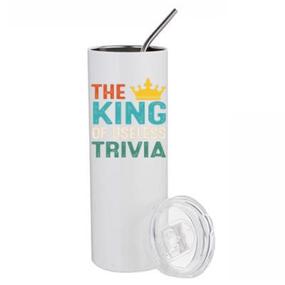 Funny The King Of Useless Trivia Day Retro Vintage Gift Stainless Steel Tumbler