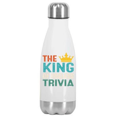 Funny The King Of Useless Trivia Day Retro Vintage Gift Stainless Steel Insulated Water Bottle