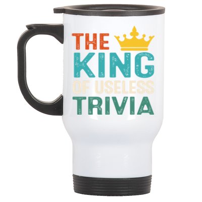 Funny The King Of Useless Trivia Day Retro Vintage Gift Stainless Steel Travel Mug