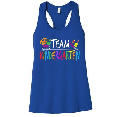 Funny Team Kindergarten Kindergarten Teacher Prek Design Gift Women's Racerback Tank