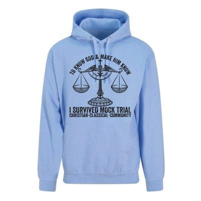 Funny To Know God And Make Him Know I Survived Mock Trial Unisex Surf Hoodie