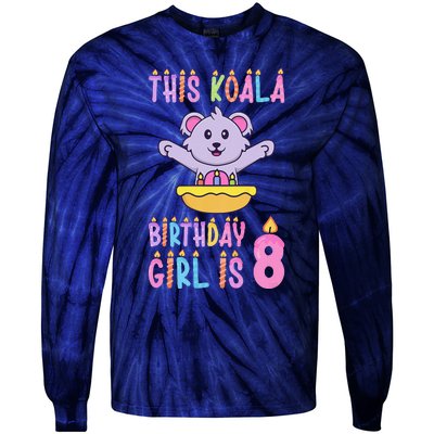 Funny This Koala Birthday Is 8 Birthday Tie-Dye Long Sleeve Shirt