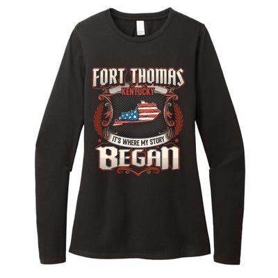 Fort Thomas Kentucky Usa Flag 4th Of July Gift Womens CVC Long Sleeve Shirt