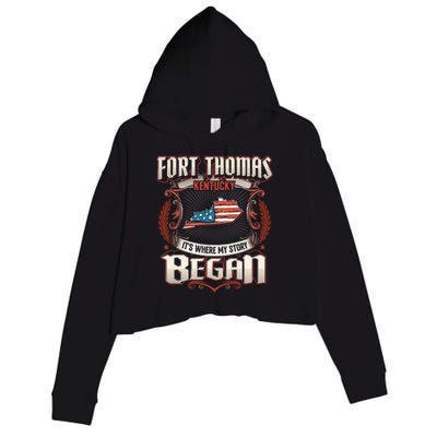 Fort Thomas Kentucky Usa Flag 4th Of July Gift Crop Fleece Hoodie