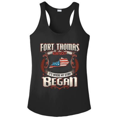 Fort Thomas Kentucky Usa Flag 4th Of July Gift Ladies PosiCharge Competitor Racerback Tank