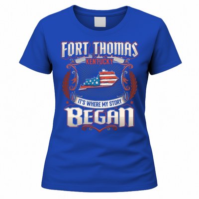 Fort Thomas Kentucky Usa Flag 4th Of July Gift Women's T-Shirt