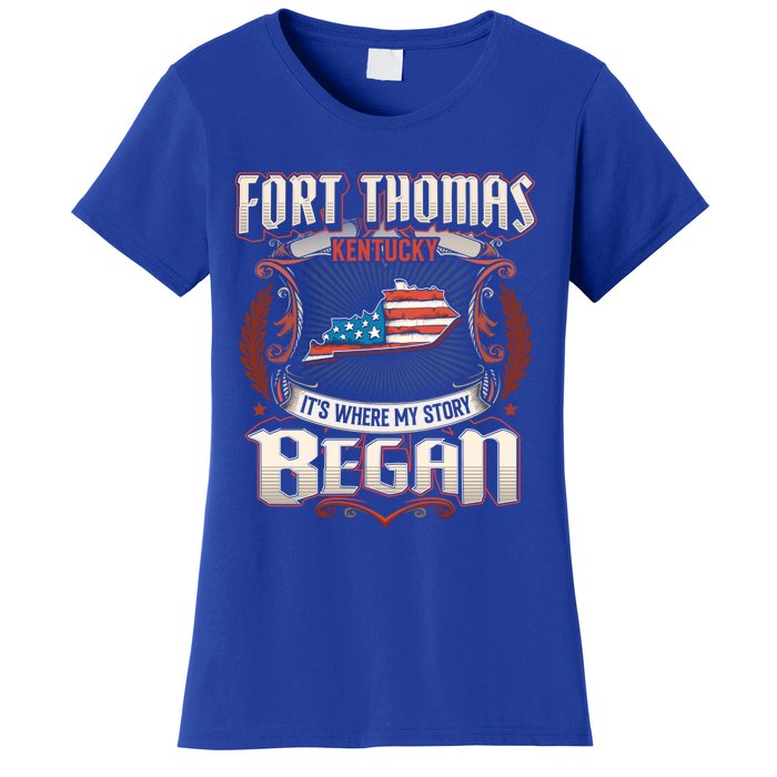 Fort Thomas Kentucky Usa Flag 4th Of July Gift Women's T-Shirt