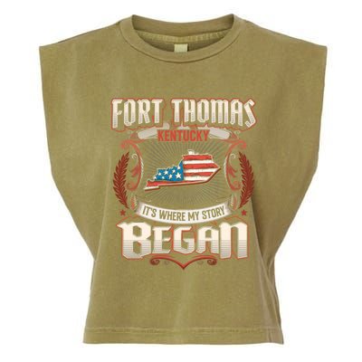 Fort Thomas Kentucky Usa Flag 4th Of July Gift Garment-Dyed Women's Muscle Tee