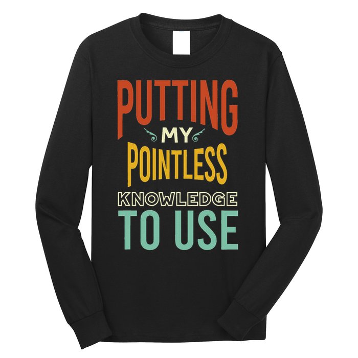 Funny Trivia Knowledge Brain Quiz Quiz Design Long Sleeve Shirt