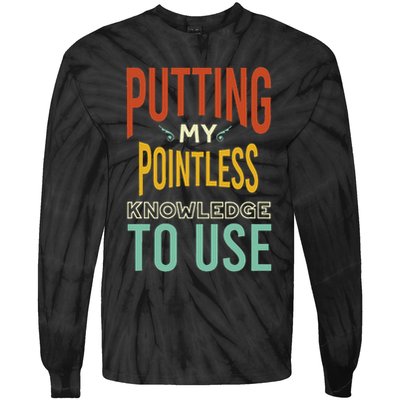 Funny Trivia Knowledge Brain Quiz Quiz Design Tie-Dye Long Sleeve Shirt