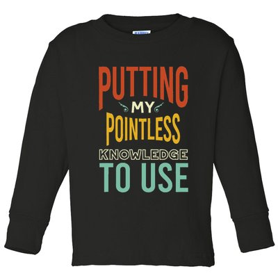 Funny Trivia Knowledge Brain Quiz Quiz Design Toddler Long Sleeve Shirt