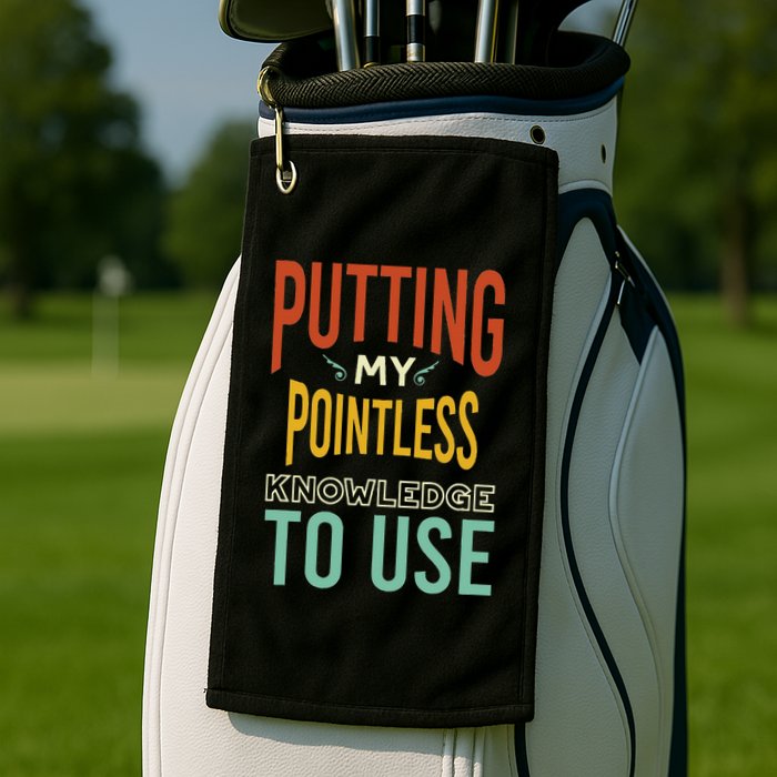 Funny Trivia Knowledge Brain Quiz Quiz Design Golf Towel