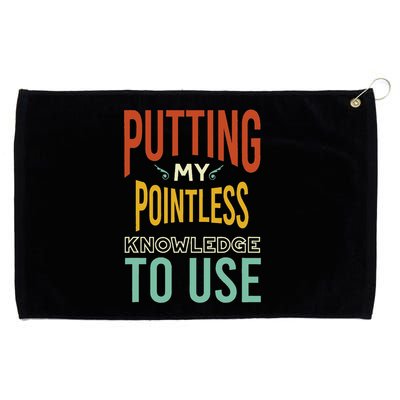 Funny Trivia Knowledge Brain Quiz Quiz Design Grommeted Golf Towel