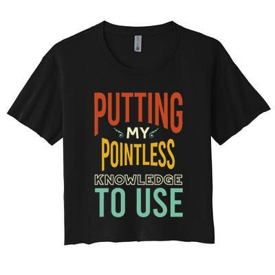 Funny Trivia Knowledge Brain Quiz Quiz Design Crop Top
