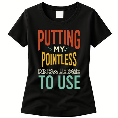 Funny Trivia Knowledge Brain Quiz Quiz Design Womens T-Shirt