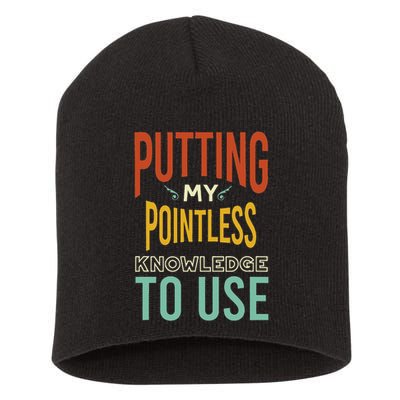 Funny Trivia Knowledge Brain Quiz Quiz Design Short Acrylic Beanie