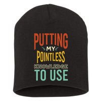 Funny Trivia Knowledge Brain Quiz Quiz Design Short Acrylic Beanie