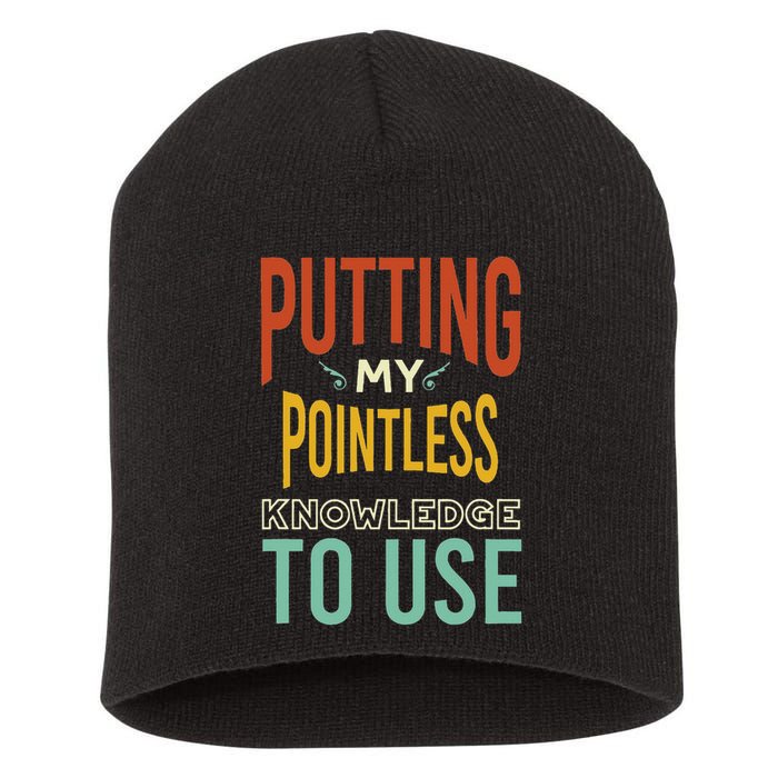 Funny Trivia Knowledge Brain Quiz Quiz Design Short Acrylic Beanie