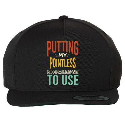 Funny Trivia Knowledge Brain Quiz Quiz Design Wool Snapback Cap