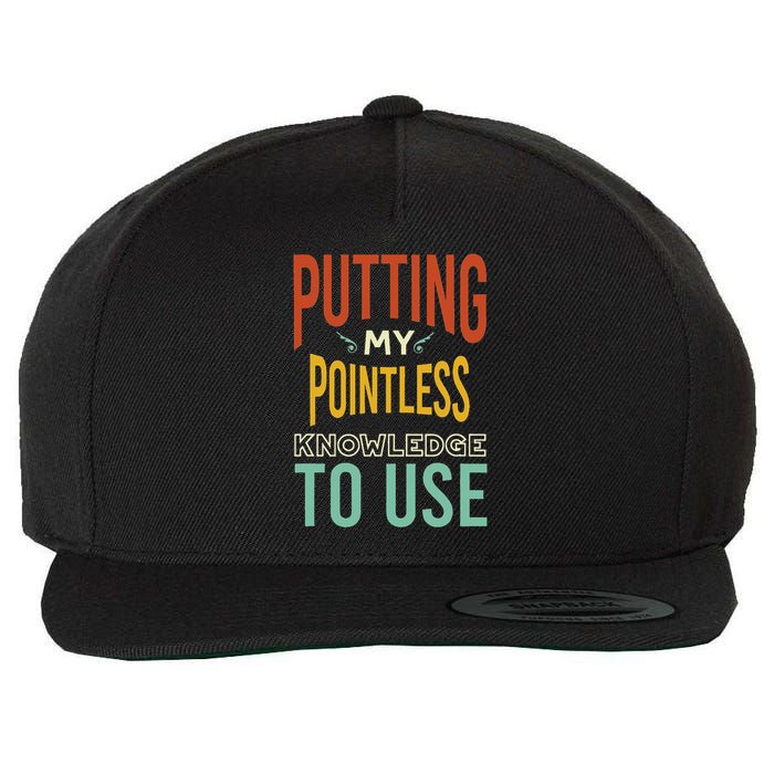 Funny Trivia Knowledge Brain Quiz Quiz Design Wool Snapback Cap