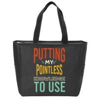 Funny Trivia Knowledge Brain Quiz Quiz Design Zip Tote Bag