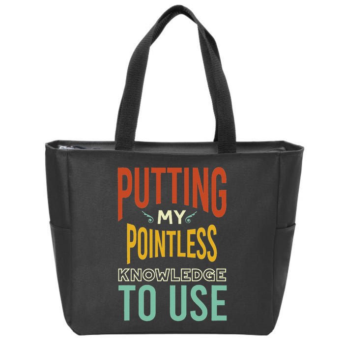 Funny Trivia Knowledge Brain Quiz Quiz Design Zip Tote Bag