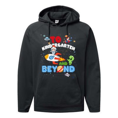 Funny To Kindergarten And Beyond Astronaut Back To School Performance Fleece Hoodie