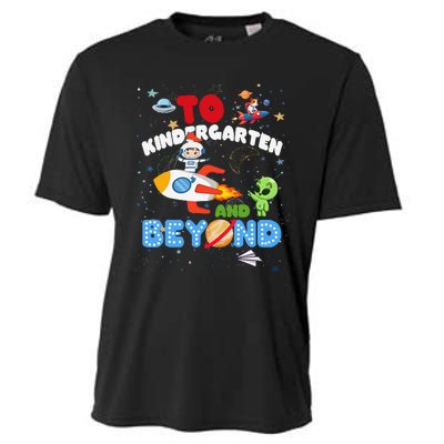 Funny To Kindergarten And Beyond Astronaut Back To School Cooling Performance Crew T-Shirt