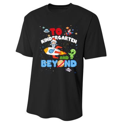 Funny To Kindergarten And Beyond Astronaut Back To School Performance Sprint T-Shirt