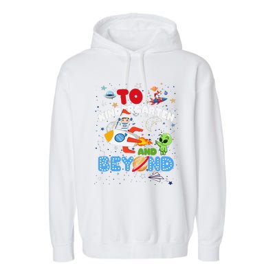 Funny To Kindergarten And Beyond Astronaut Back To School Garment-Dyed Fleece Hoodie