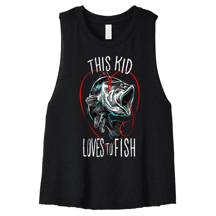 Fishing This Loves To Fish Women's Racerback Cropped Tank