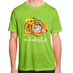 Funny Teacher Life Pumpkin Latte Autumn Thanksgiving Adult ChromaSoft Performance T-Shirt