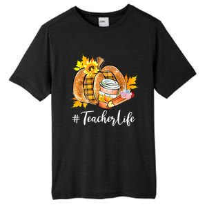 Funny Teacher Life Pumpkin Latte Autumn Thanksgiving Tall Fusion ChromaSoft Performance T-Shirt