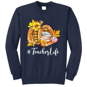 Funny Teacher Life Pumpkin Latte Autumn Thanksgiving Sweatshirt