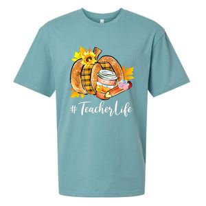 Funny Teacher Life Pumpkin Latte Autumn Thanksgiving Sueded Cloud Jersey T-Shirt