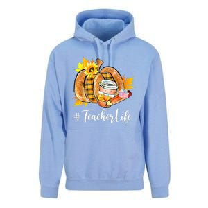 Funny Teacher Life Pumpkin Latte Autumn Thanksgiving Unisex Surf Hoodie